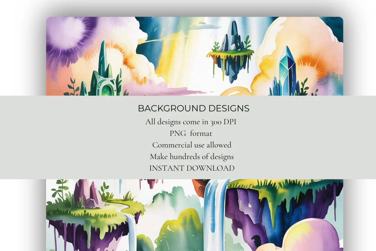 Magical Floating Islands Background Papers - CraftNest - Digital Crafting and Art