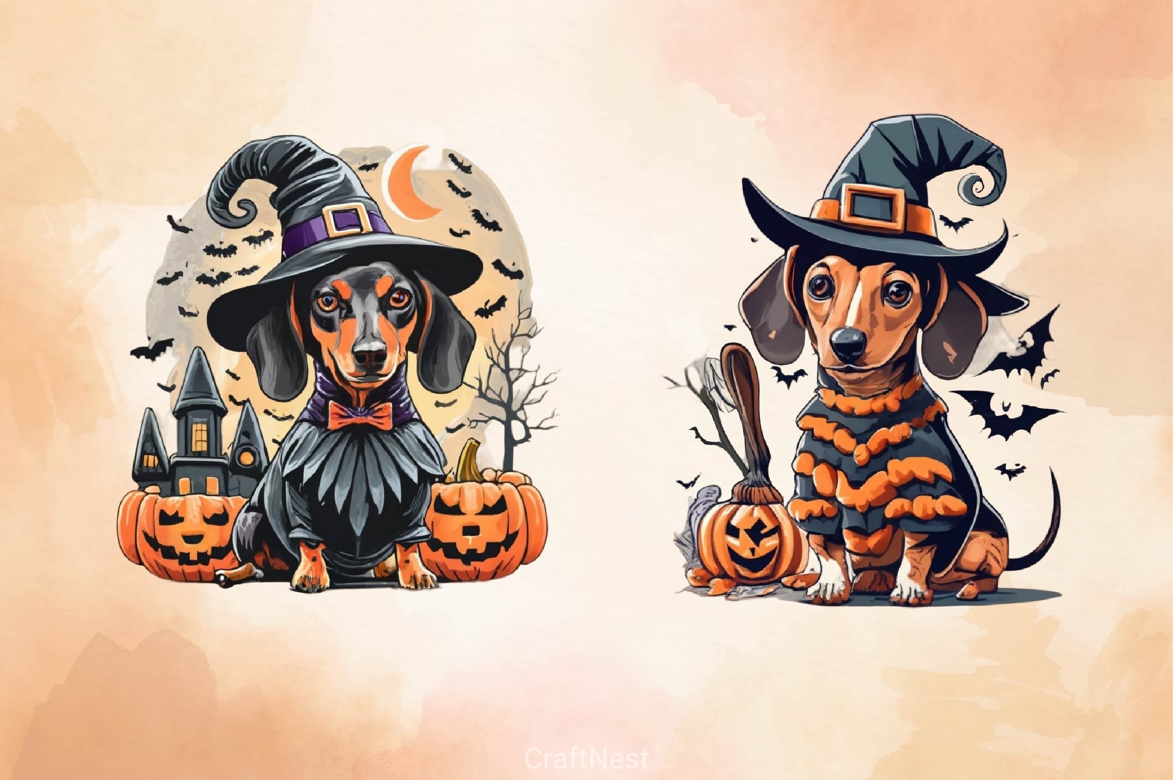 Halloween Cute Dog Clipart Bundle