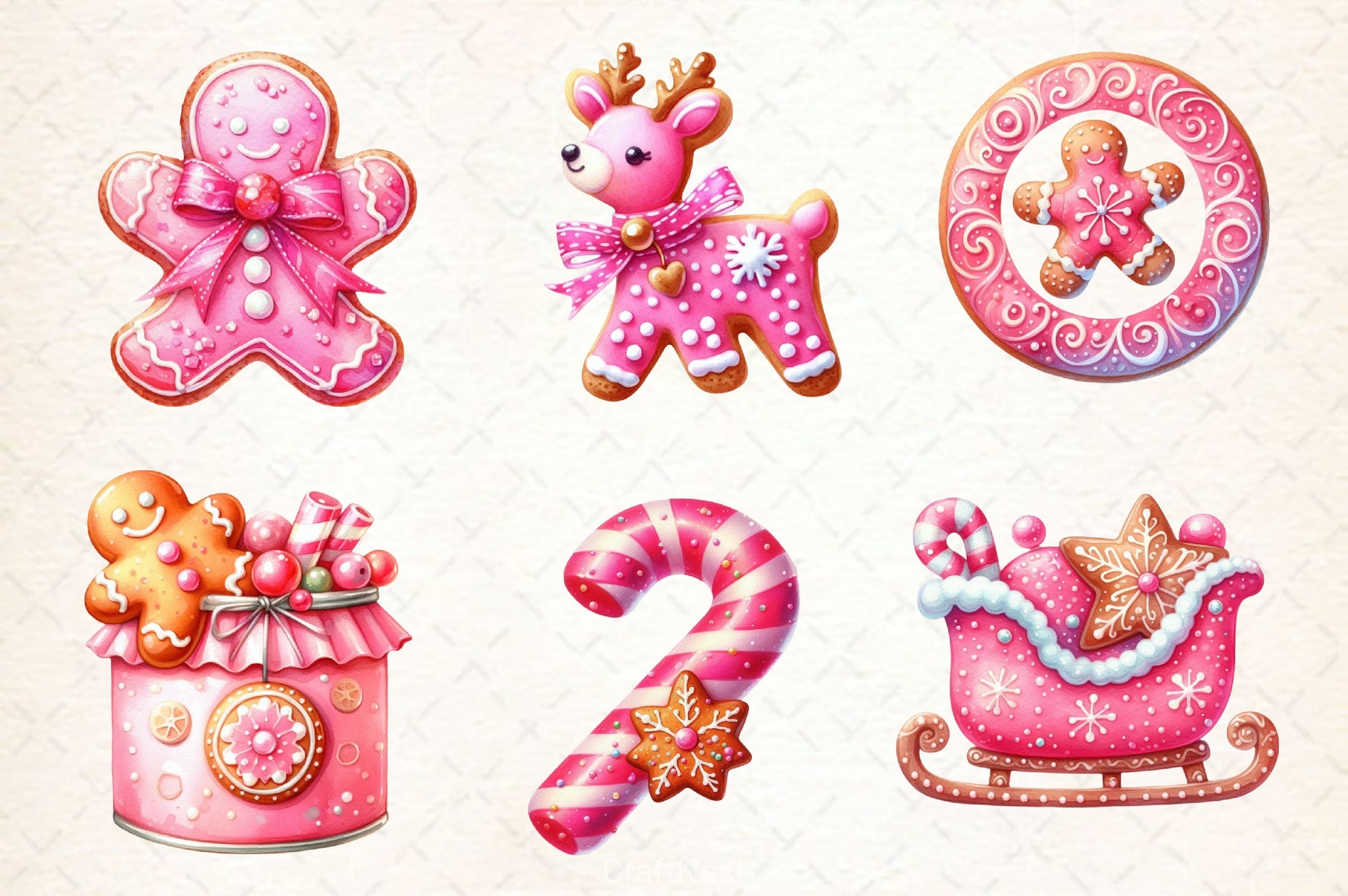 Gingerbread House Cookies Clipart Bundle