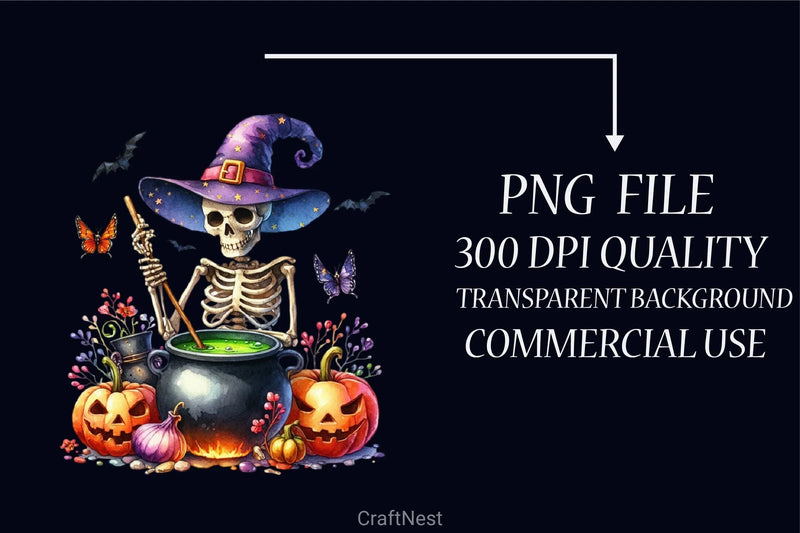 Skeleton Halloween Clipart Bundle - CraftNest - Digital Crafting and Art