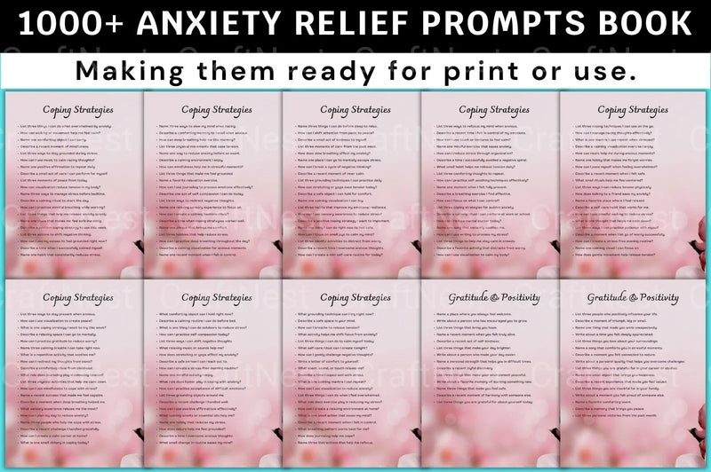 Anxiety Relief Prompts Book for Stress Reduction - CraftNest - Digital Crafting and Art