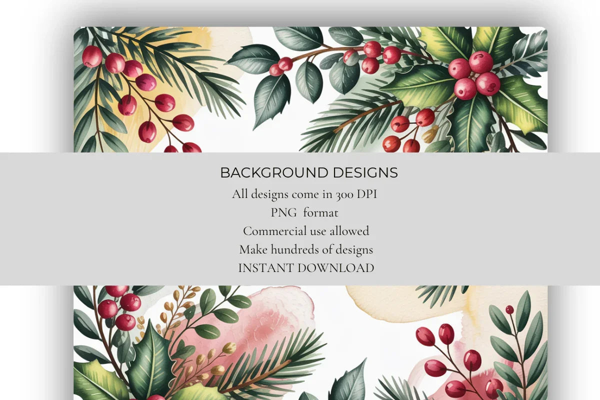Festive Botanicals Background Papers - CraftNest - Digital Crafting and Art