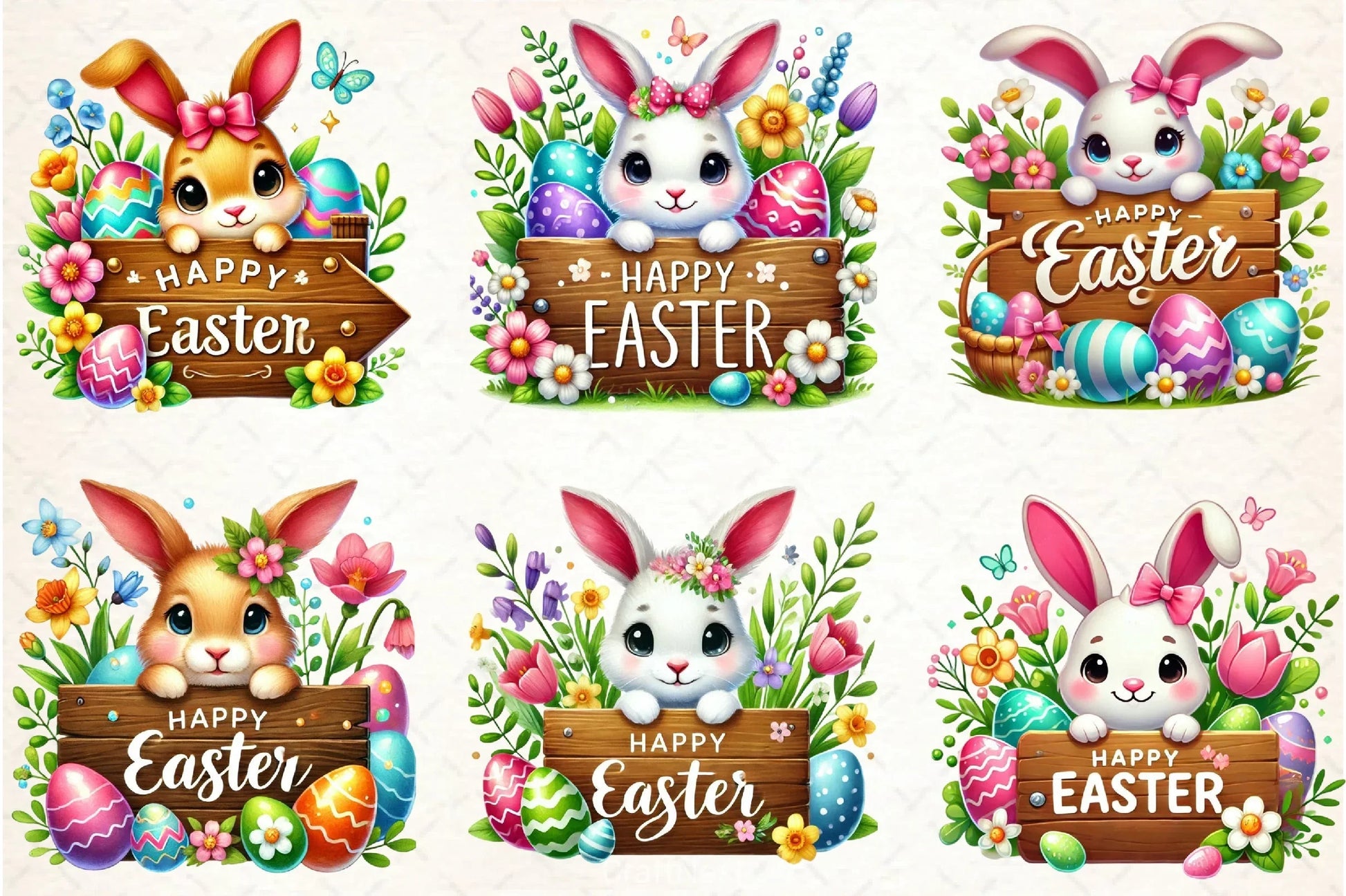 Easter Wooden Sign Clipart Bundle - CraftNest - Digital Crafting and Art