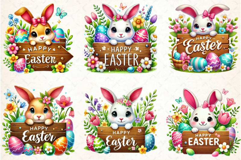 Easter Wooden Sign Clipart Bundle - CraftNest - Digital Crafting and Art