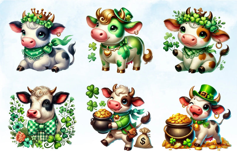St. Patrick's Cow Clipart Bundle - CraftNest - Digital Crafting and Art