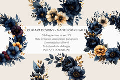 Dark Botanical Frames Part 2 Clipart - CraftNest - Digital Crafting and Art