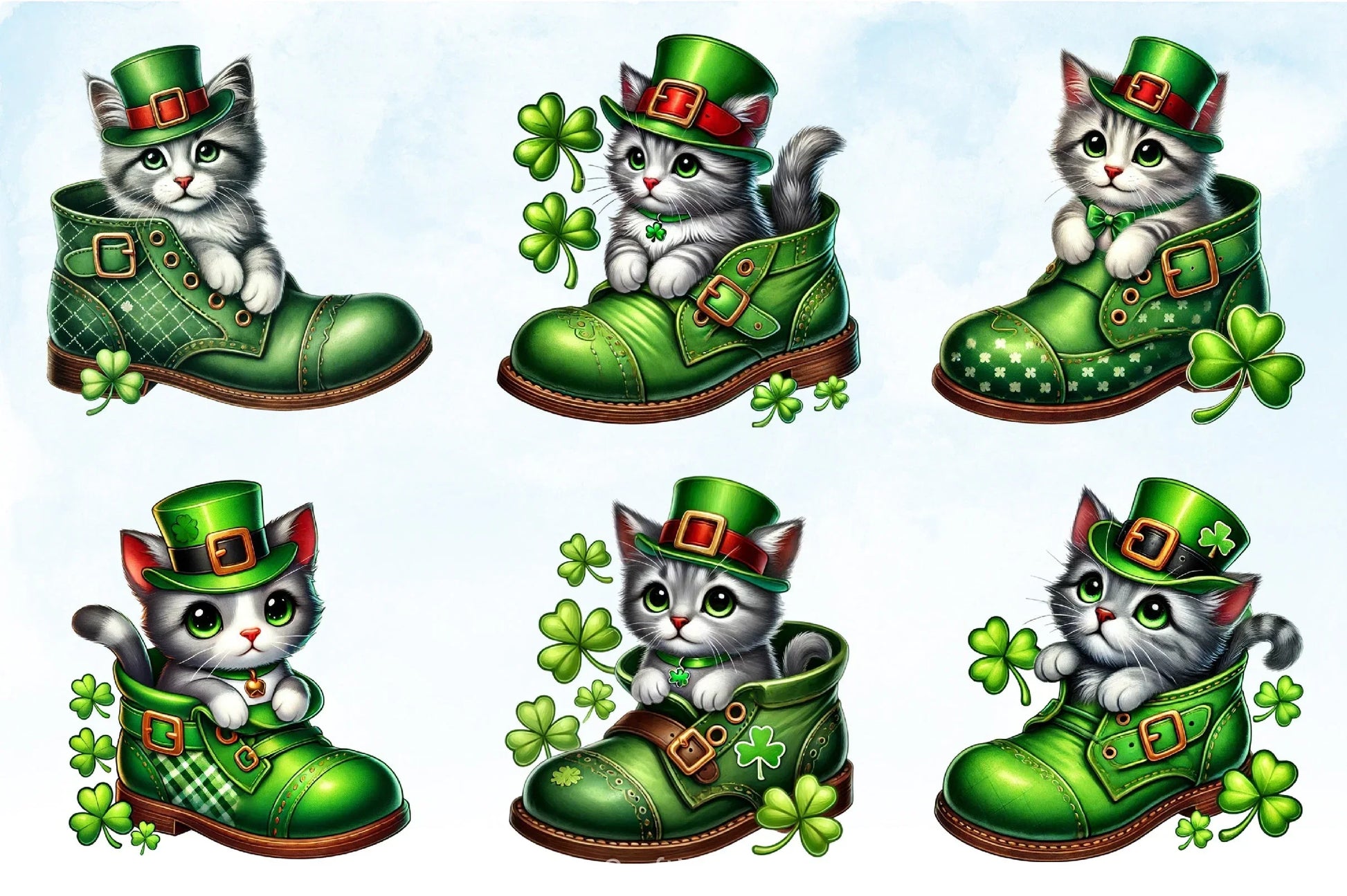 Cat Shoes St. Patrick's Day Clipart Bundle - CraftNest - Digital Crafting and Art