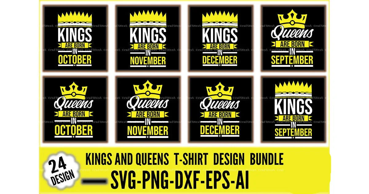 Queens and Kings T-Shirt Design SVG Bundle