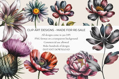 Moody Botanicals Clipart - CraftNest - Digital Crafting and Art