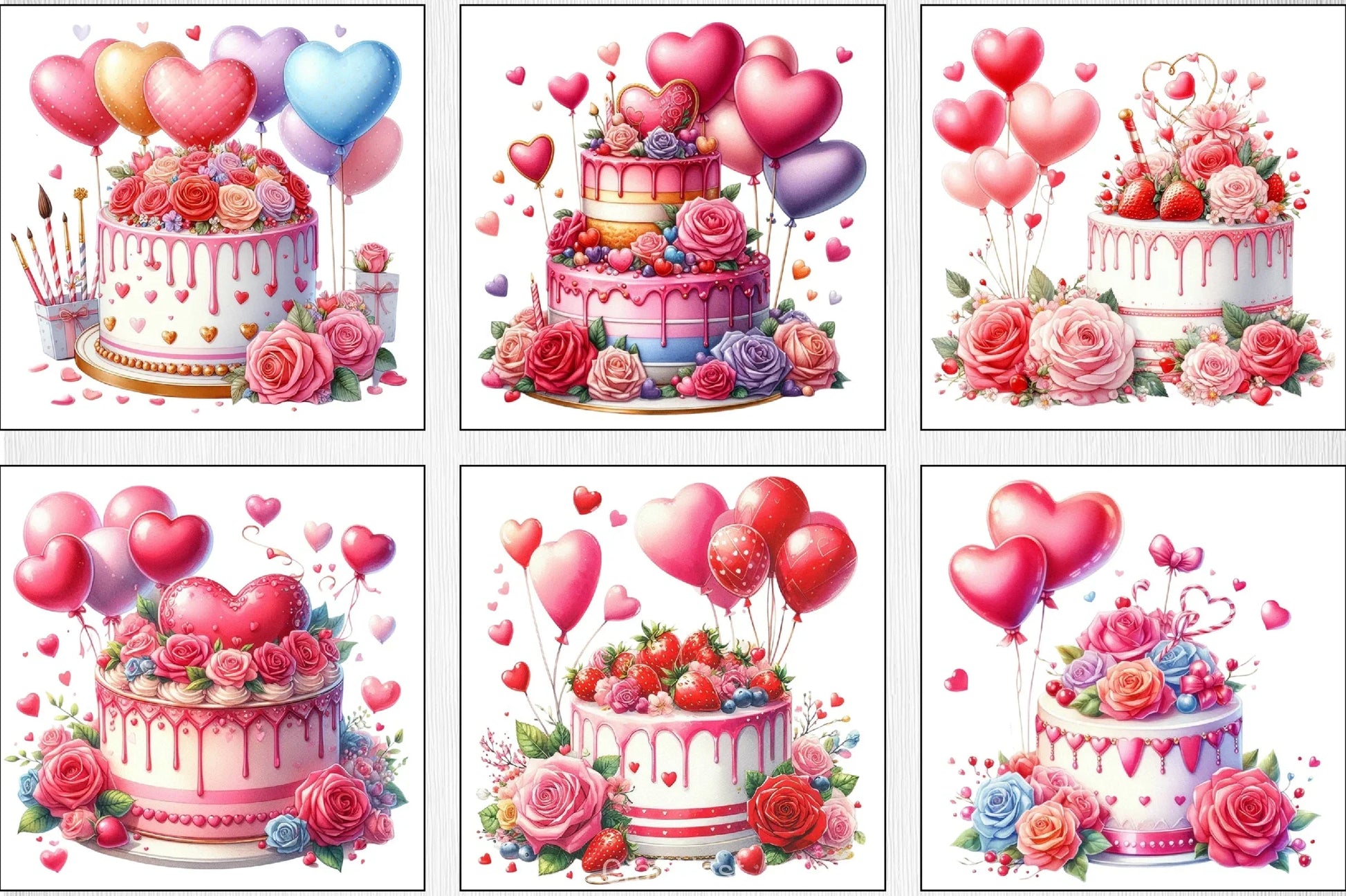 Valentine Cake Clipart Bundle - CraftNest - Digital Crafting and Art