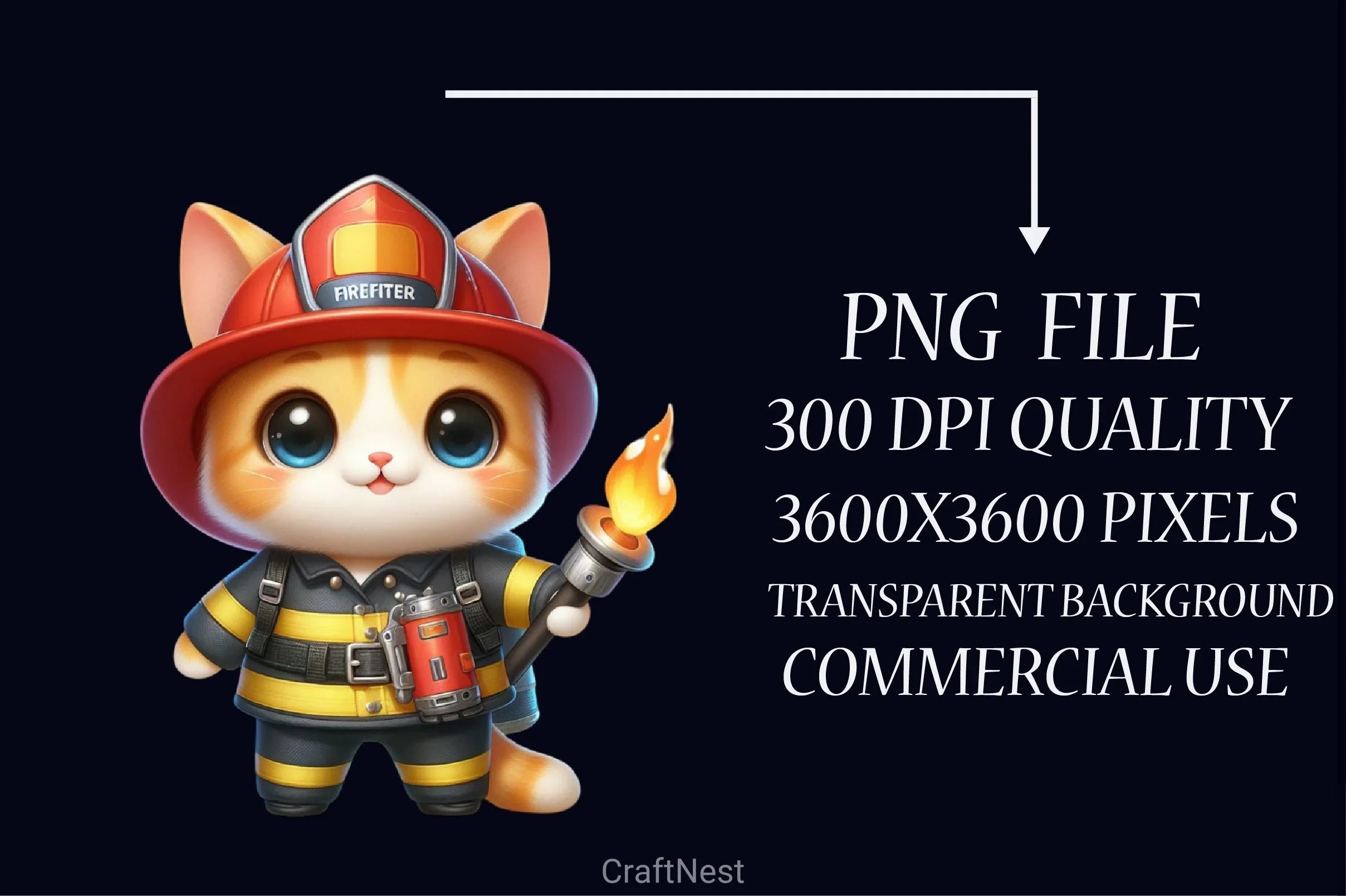 Kitten Firefighter Clipart Bundle - CraftNest - Digital Crafting and Art
