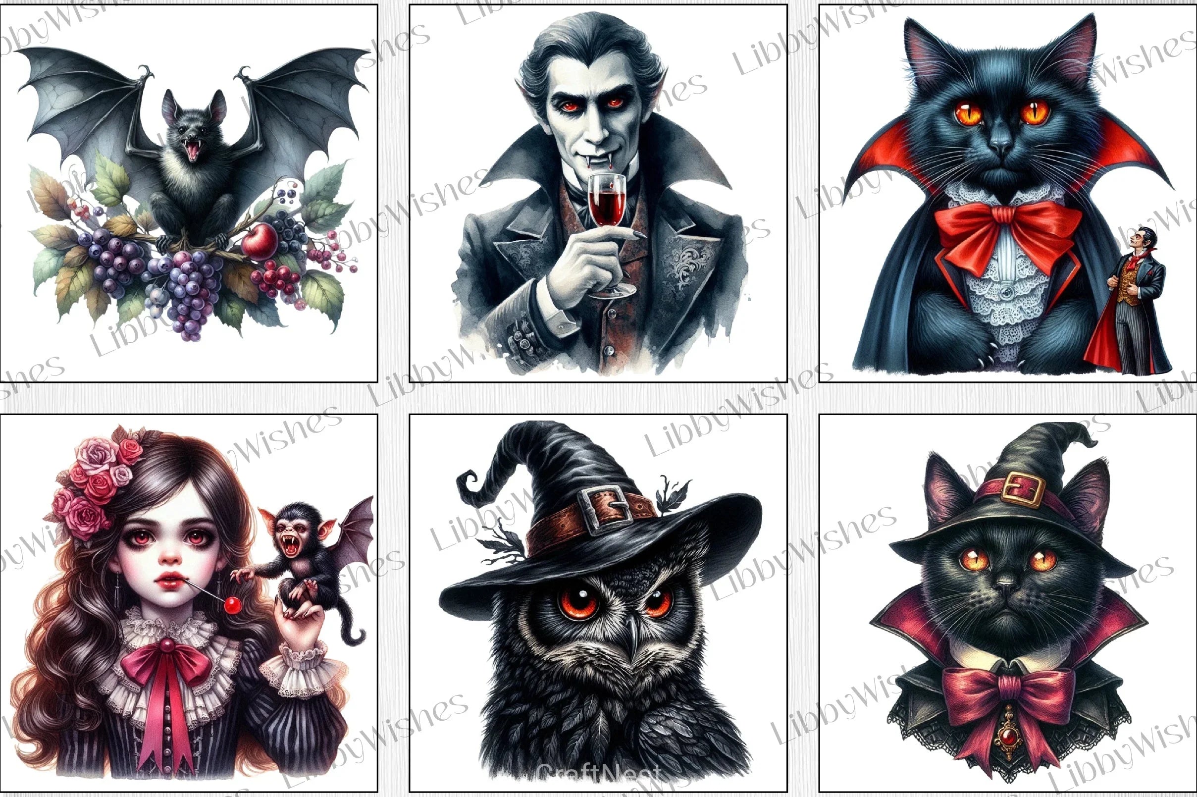 Vintage Vampire Clipart Bundle - CraftNest - Digital Crafting and Art