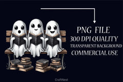 Halloween Ghost Book Clipart Bundle - CraftNest - Digital Crafting and Art