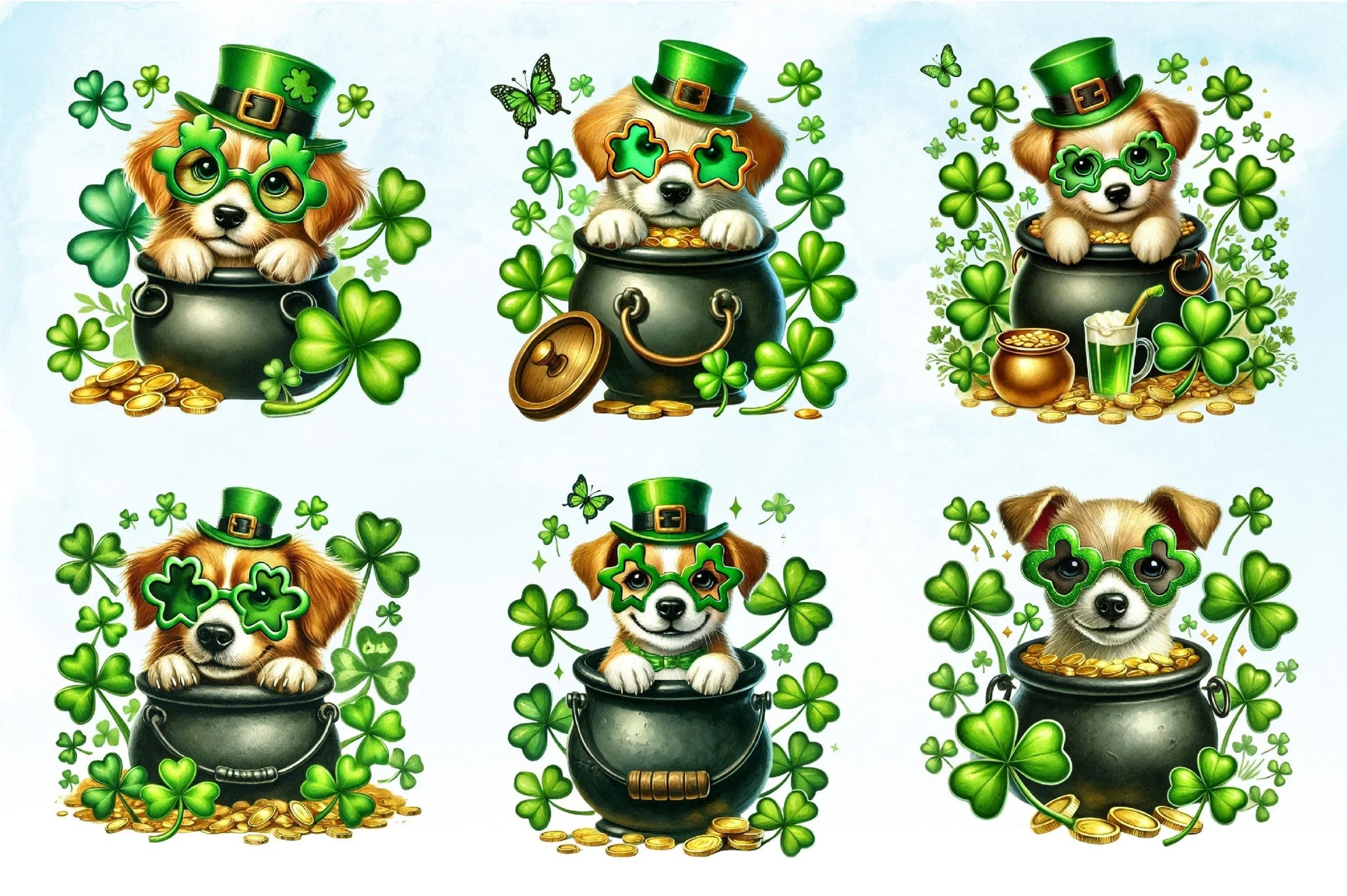 St Patrick's Day Dog Clipart Bundle - CraftNest - Digital Crafting and Art