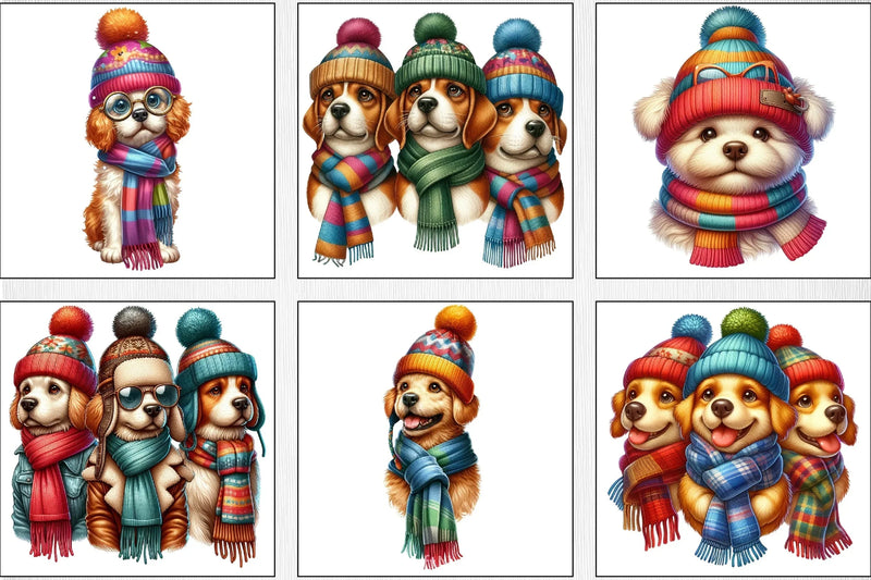 Winter Dogs Clipart Bundle - CraftNest - Digital Crafting and Art