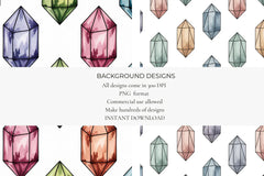Crystals Seamless Papers - CraftNest - Digital Crafting and Art
