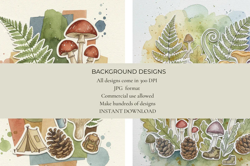 Woodland Plants Junk Journal Papers - CraftNest - Digital Crafting and Art