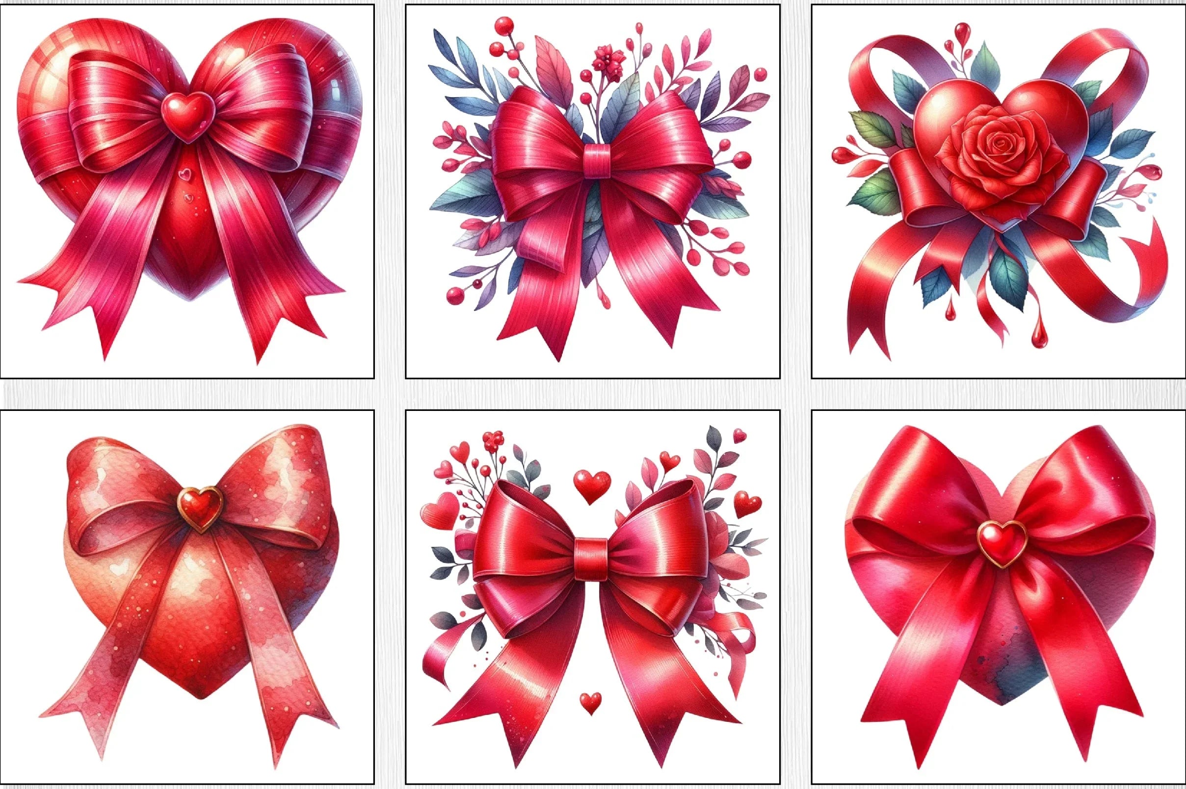 Valentine's Heart & Ribbon Clipart Bundle - CraftNest - Digital Crafting and Art
