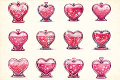 Pink Valentine Love Potion Clipart Bundle - CraftNest - Digital Crafting and Art