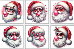 Retro Santa Bubble Clipart Bundle - CraftNest - Digital Crafting and Art