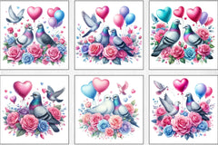 Valentine Doves Clipart Bundle - CraftNest - Digital Crafting and Art