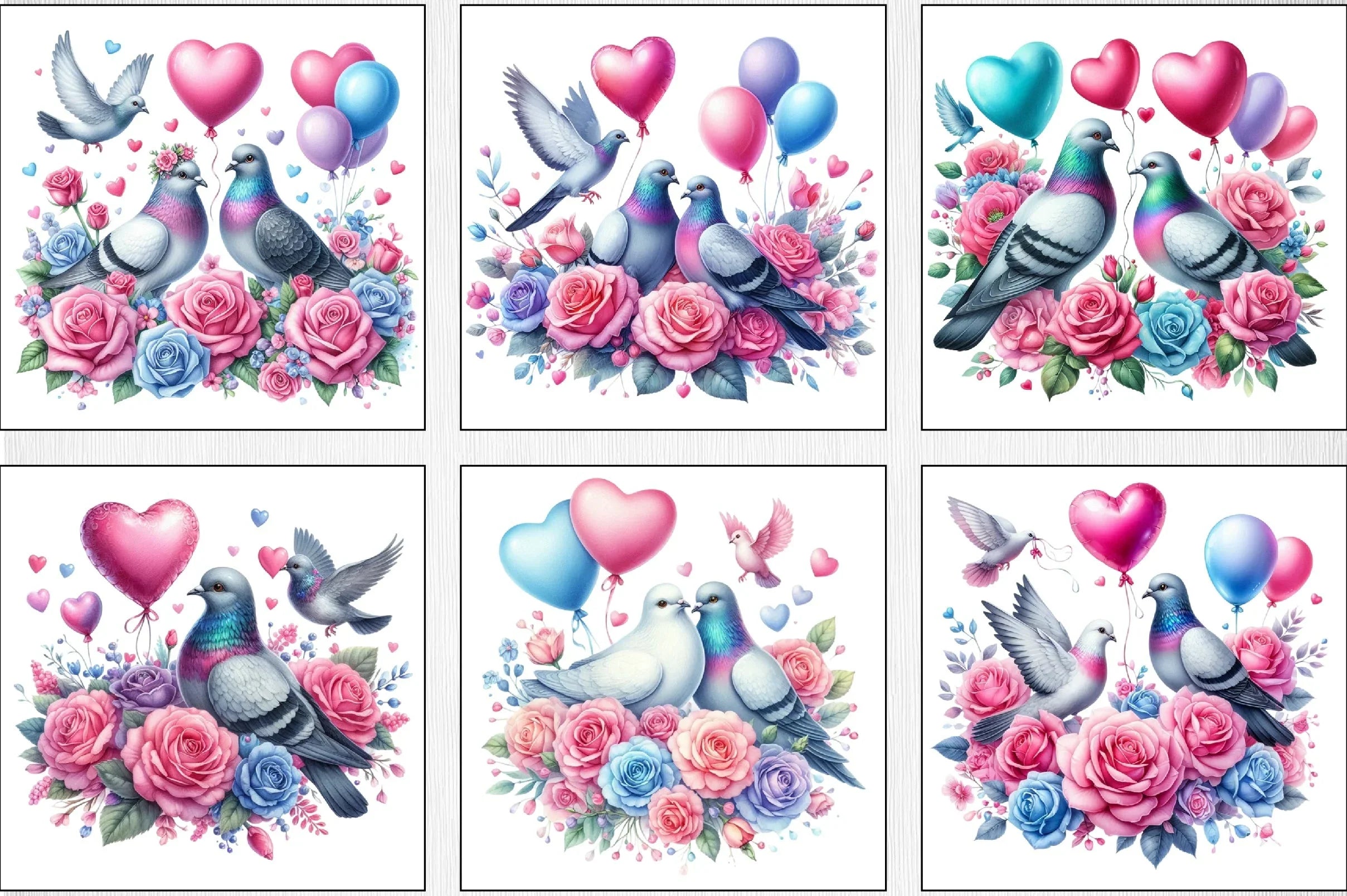 Valentine Doves Clipart Bundle - CraftNest - Digital Crafting and Art