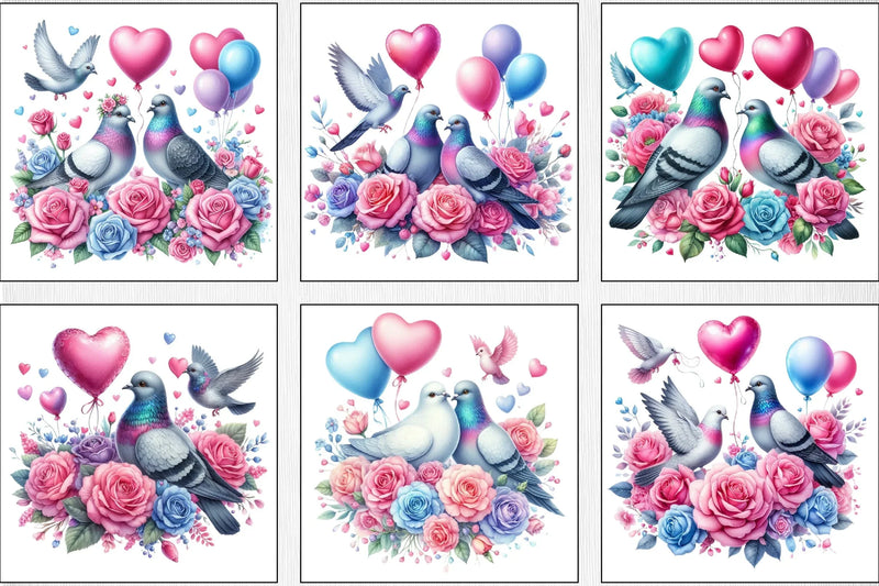 Valentine Doves Clipart Bundle - CraftNest - Digital Crafting and Art