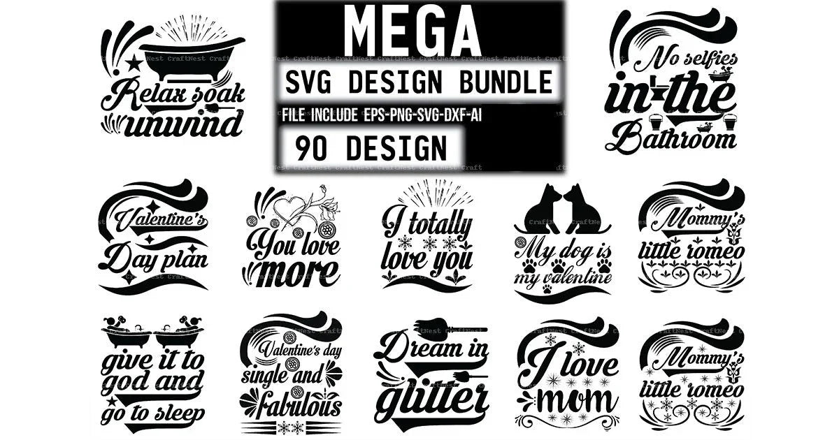 Mega Design SVG Bundle 90 Pack
