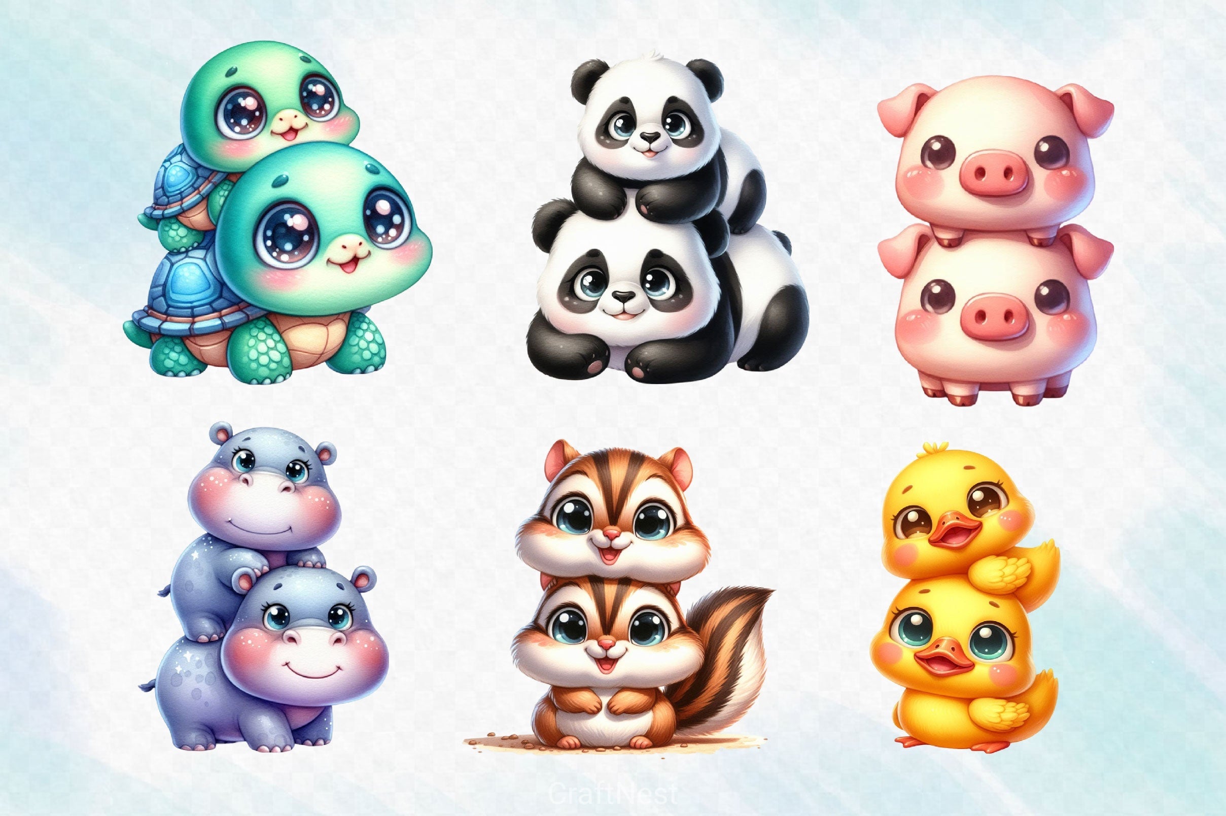 Stack Of Animals Clipart Bundle