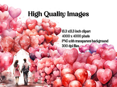 Balloon Valentine Clipart - CraftNest
