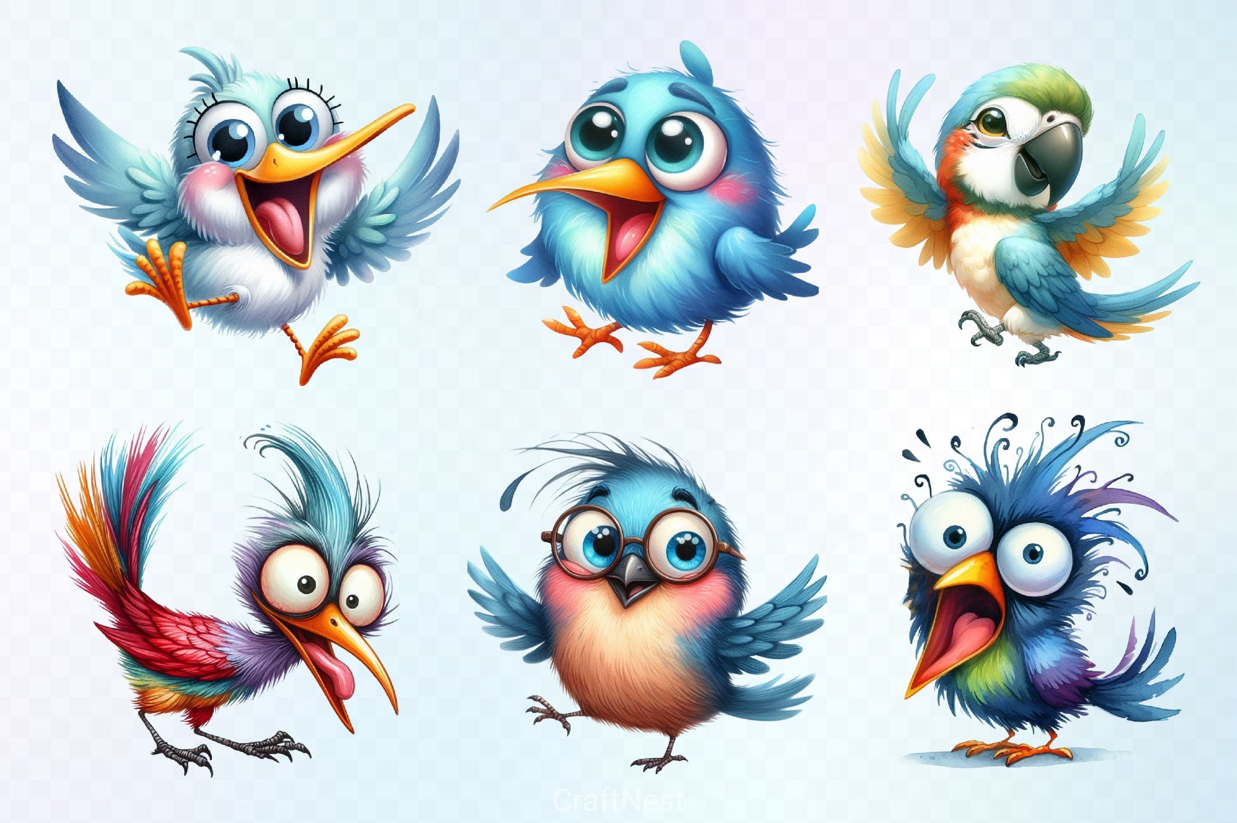 Funny Bird Clipart Bundle 4