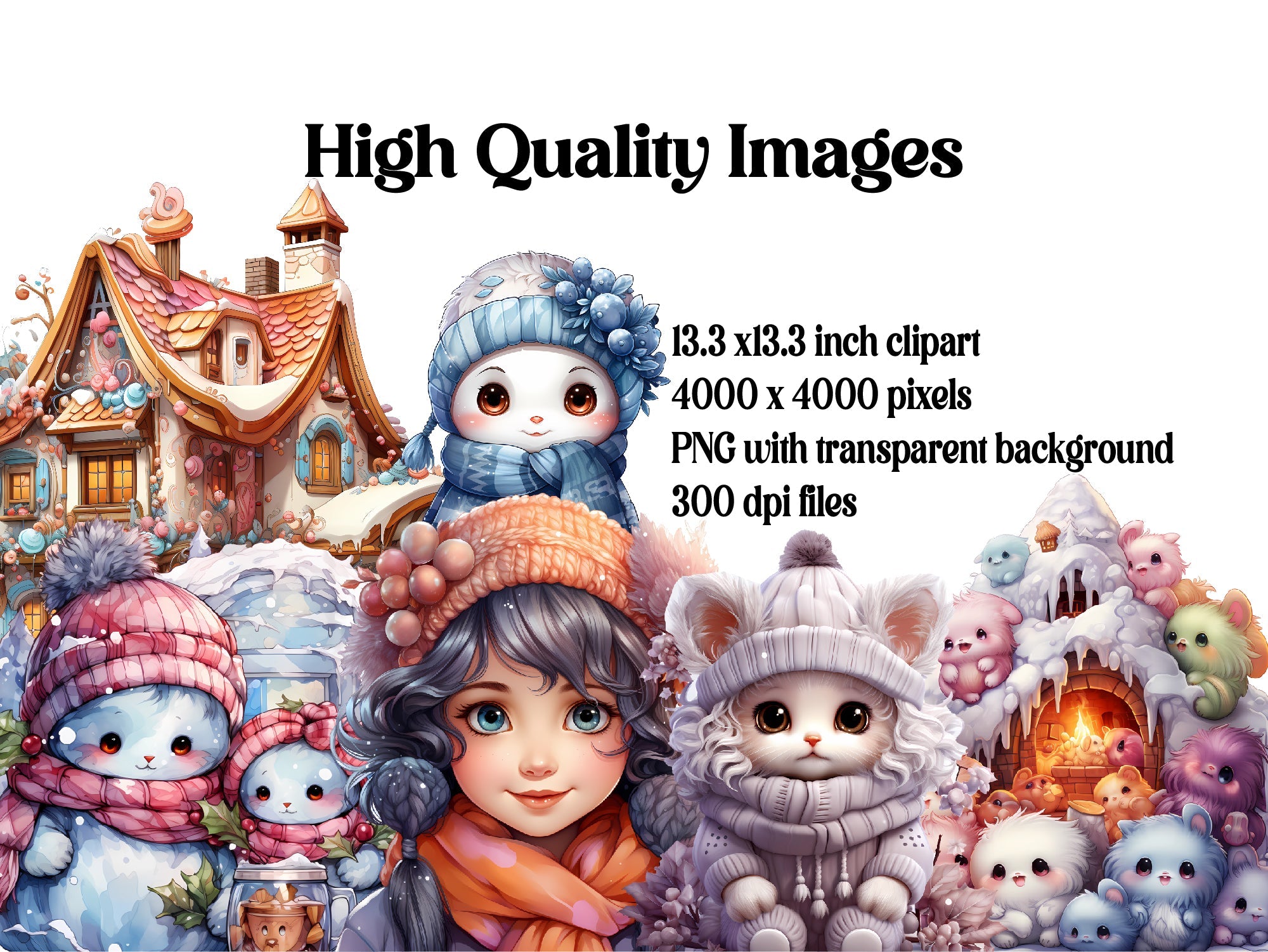 Kawaii Winter Clipart - CraftNest