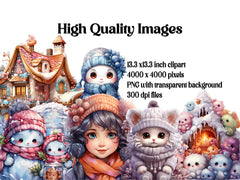 Kawaii Winter Clipart - CraftNest