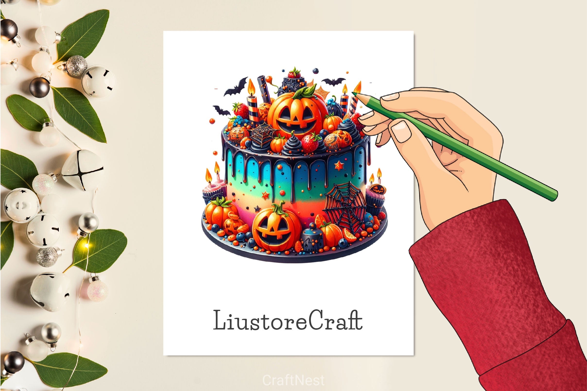 Halloween Party Cake Clipart Bundle 2