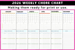 Weekly Chore Chart Template - CraftNest - Digital Crafting and Art
