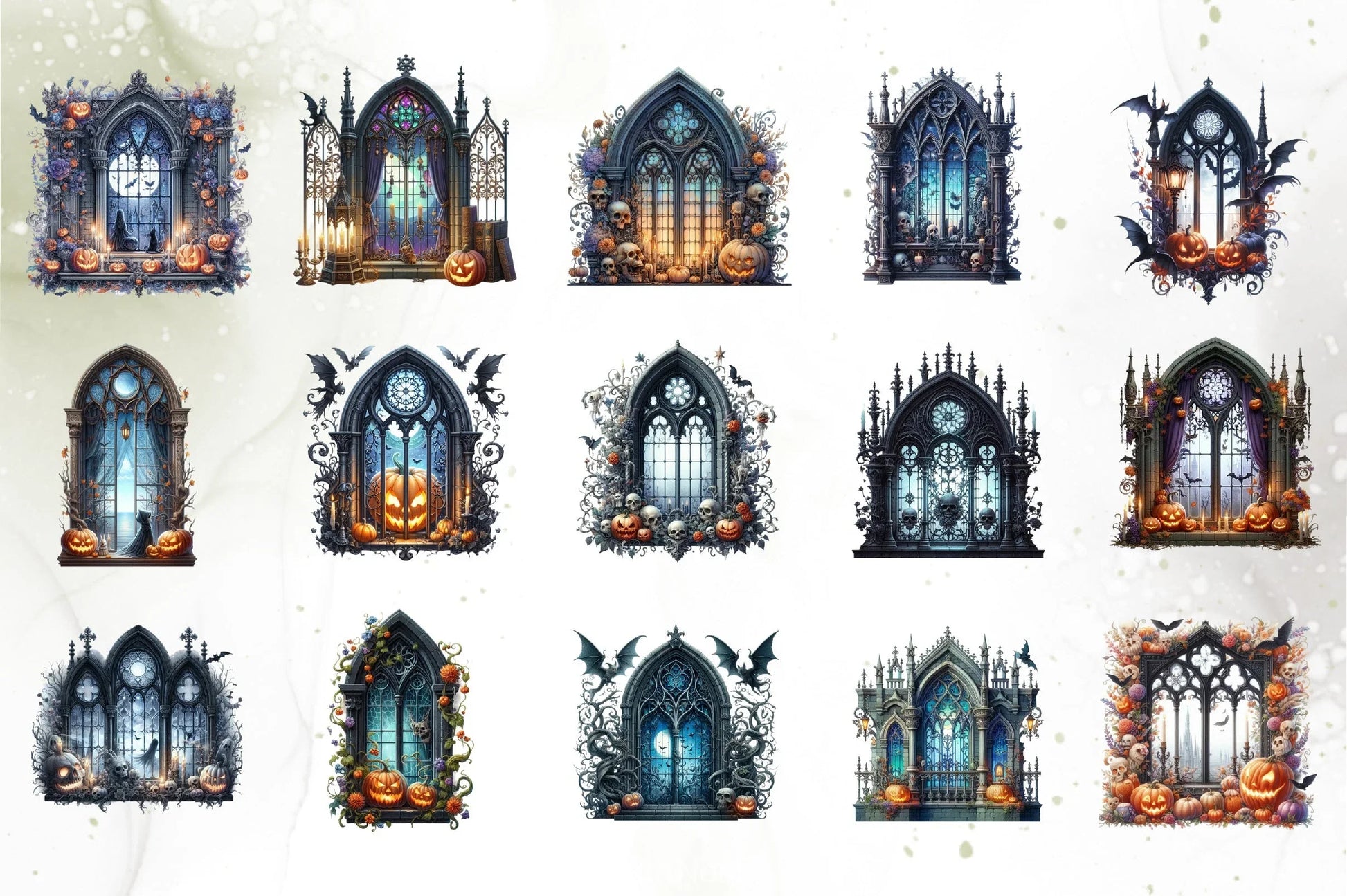 Halloween Window Clipart Bundle - CraftNest - Digital Crafting and Art