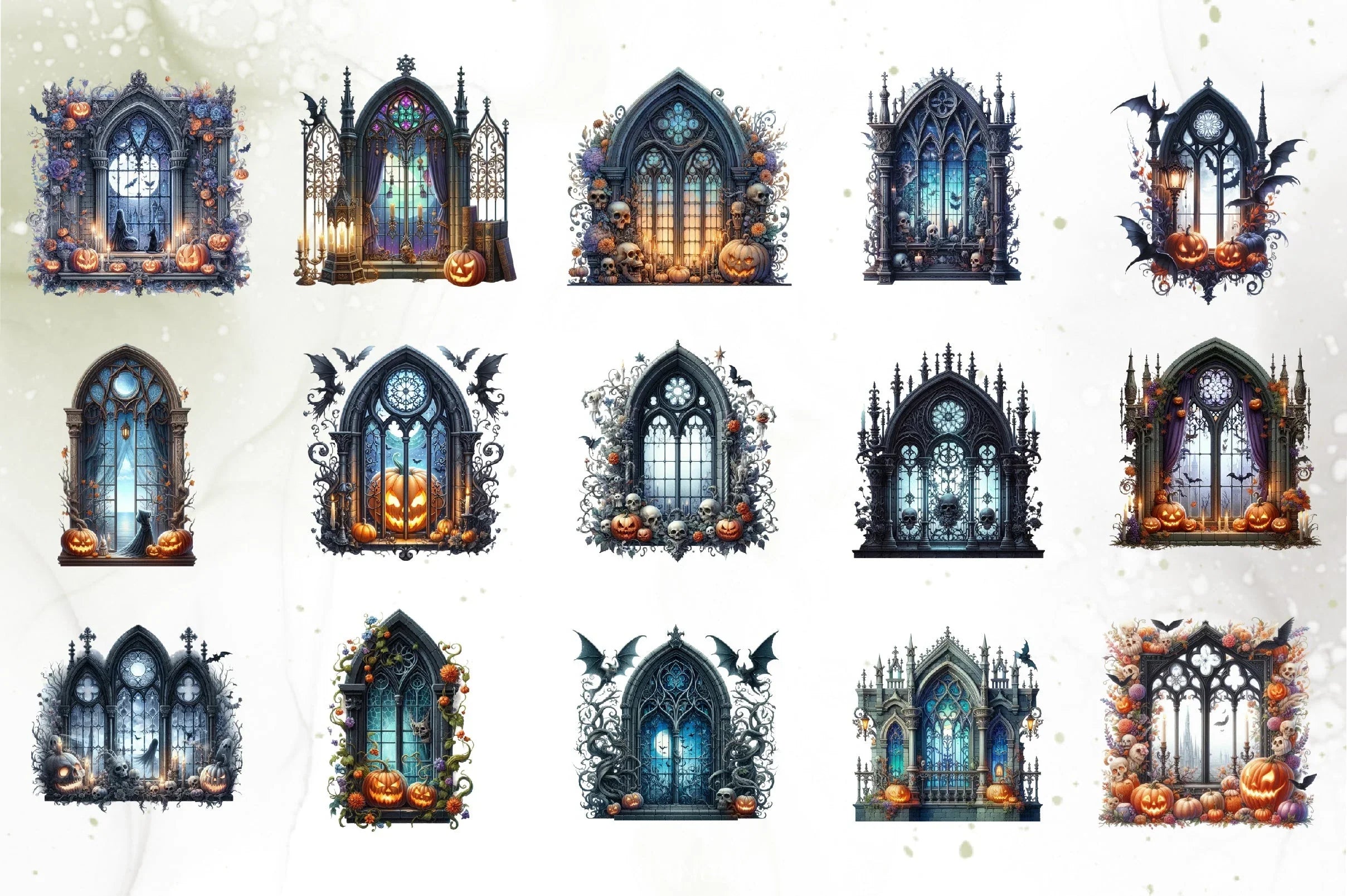 Halloween Window Clipart Bundle - CraftNest - Digital Crafting and Art