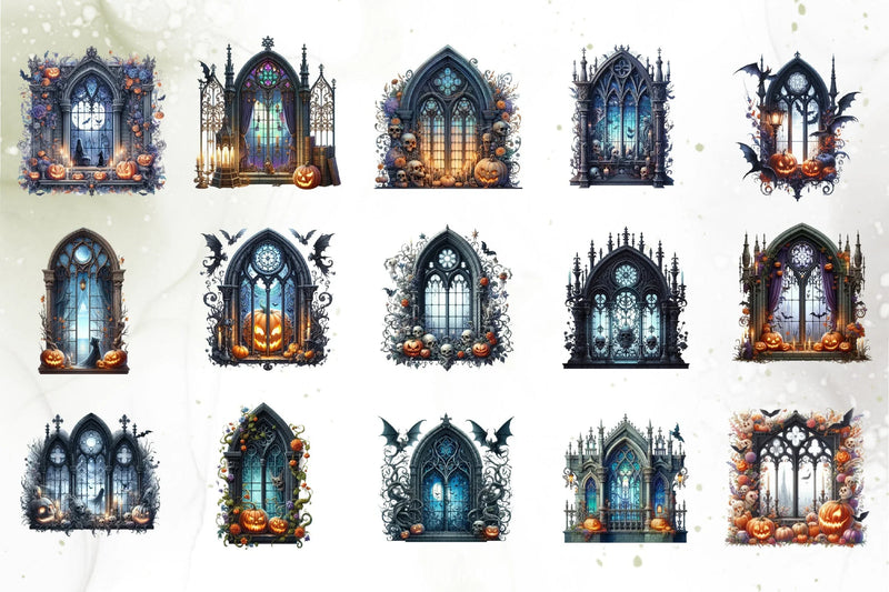 Halloween Window Clipart Bundle - CraftNest - Digital Crafting and Art