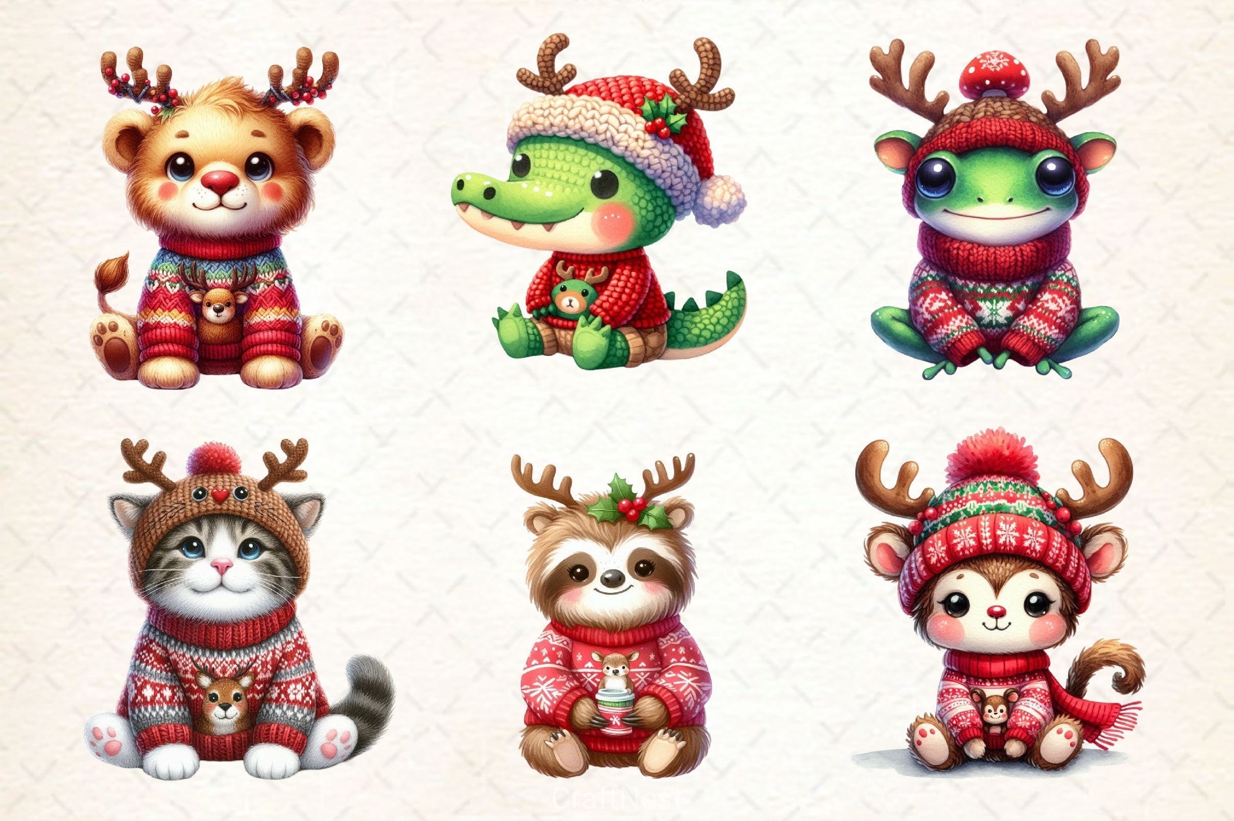 Christmas Animal Clipart Bundle 4
