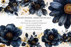 Dark Gold Botanicals Clipart - CraftNest - Digital Crafting and Art