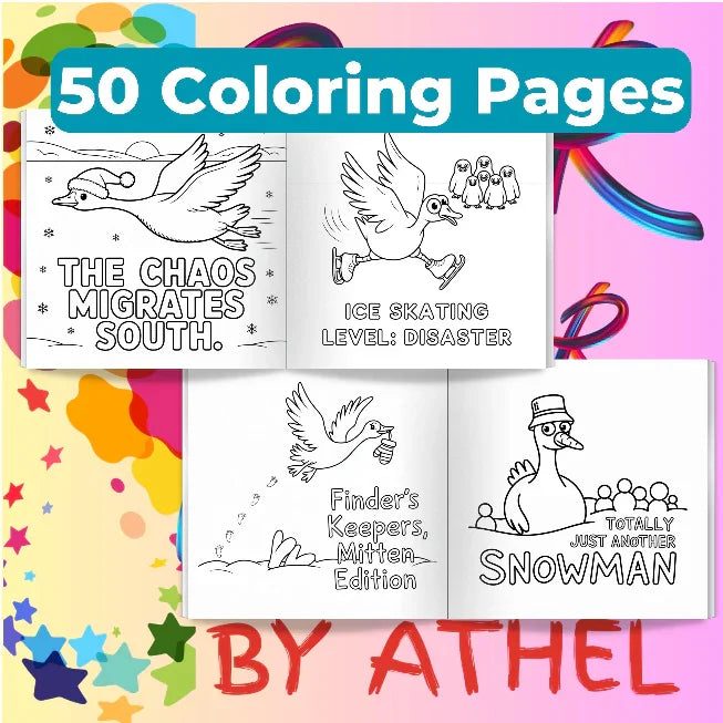 Funny Christmas Goose Coloring Book Bundle - CraftNest - Digital Crafting and Art