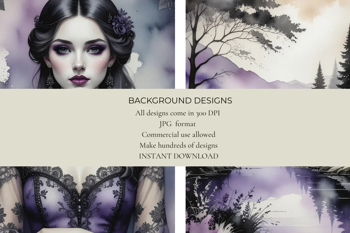 Purple Gothic Junk Journal Papers - CraftNest - Digital Crafting and Art