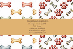 Bones & Paws Seamless Papers - CraftNest - Digital Crafting and Art