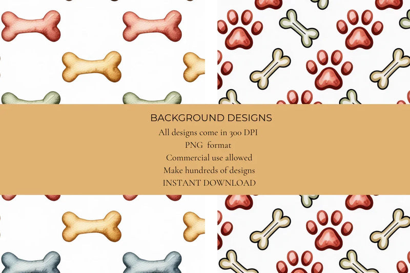 Bones & Paws Seamless Papers - CraftNest - Digital Crafting and Art