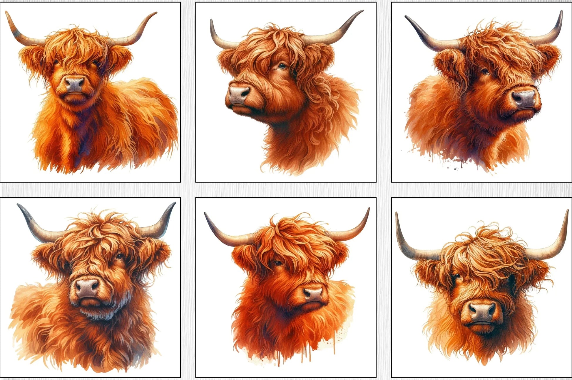 Highland Cow Clipart Bundle - CraftNest - Digital Crafting and Art