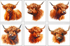 Highland Cow Clipart Bundle - CraftNest - Digital Crafting and Art