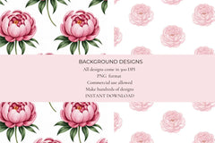Soft Peonies Seamless Papers - CraftNest - Digital Crafting and Art
