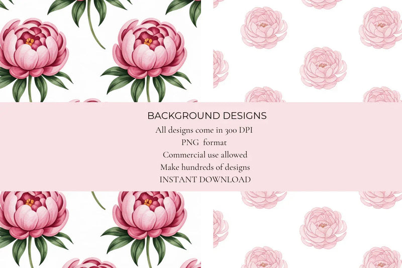 Soft Peonies Seamless Papers - CraftNest - Digital Crafting and Art