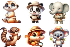 Baby Safari Animals Clipart Bundle - CraftNest - Digital Crafting and Art