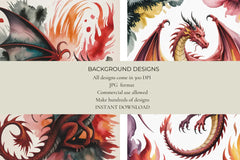 Fiery Dragons Junk Journal Papers - CraftNest - Digital Crafting and Art